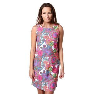 Jude Connally Beth Captiva Paisley Shift Dress, Made in the USA, NWOT, Sz L
